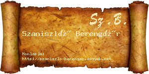 Szaniszló Berengár névjegykártya